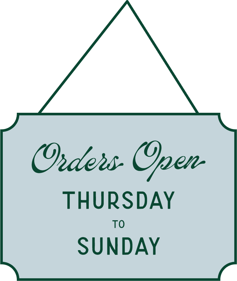 Orders open Thursday to Sunday